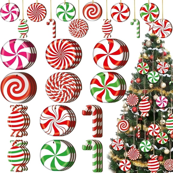 Christmas Tree Decorations Set with 12 Assorted Xmas Ornaments, Indoor Holiday Tree Decor for Home, Office and Christmas Party Festive Decorating