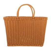 LEORX 1Pc Brown Plastic Storage Basket Lightweight Outdoor Fruit Basket with Practical Design
