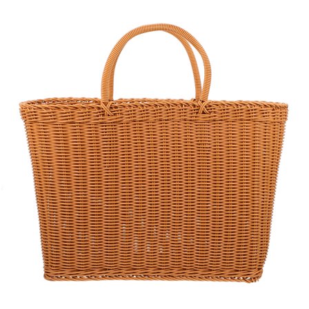 LEORX 1Pc Brown Plastic Storage Basket Lightweight Outdoor Fruit Basket with Practical Design