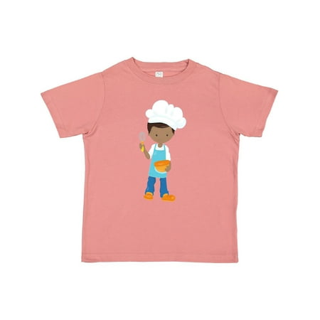

Inktastic African American Boy Boy Baking Boy With Apron Gift Toddler Boy Girl T-Shirt