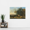 thumbnail image 2 of Du Jardin Landscape Two Donkeys Goats Pigs Painting Extra Large XL Wall Art Poster Print, 2 of 3