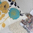 thumbnail image 4 of Juego de 4 fundas de cojín decorativas de lino amarillo y azul de 18 x 18 pulgadas con diseño floral y hojas, fundas de almohada cuadradas., 4 of 5