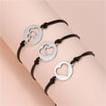 thumbnail image 3 of MasteelfCA 1 Set Mother Kids Bracelets Heart Matching Bangle Adjustable Woven String Bracelets, 3 of 8