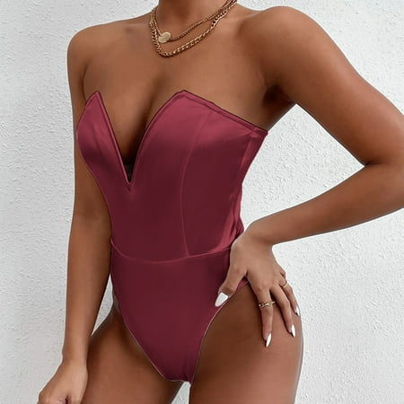 Jumpsuit Women S Halter Backless Bodysuit Glitter Sleeveless V Neck Chain Tank Party Clubwear  Women S Polyester T-Shirt L