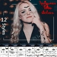 thumbnail image 2 of De Pegatinas De Tatuajes Temporales De Cara De Halloween, Pegatina De Tatuaje De Telaraña De Halloween Para Fiesta, Festival, Accesorios De Disfraz De Cosplay 12 Hojas Minnieouse HA038432-00, 2 of 6