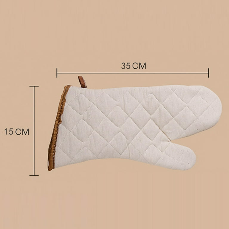 Travelwant 1 Pair Heat Resistant Thick Cotton Oven Mitts, Soft Quilted lining, Durable and Flexible Gloves, Protect Hands from Hot Kitchen Surfaces