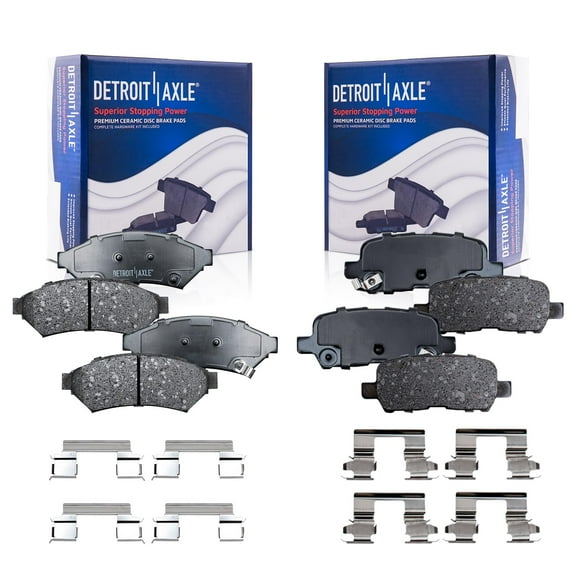 Detroit Axle - 4pc Front and Rear Ceramic Brake Pads with Hardware for Pontiac Grand Prix Buick LaCrosse Allure