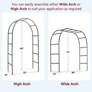 Skypatio Archway Decor Metal Garden Arch Trellis, Dark Green, 7'8 H x 4'5 W
