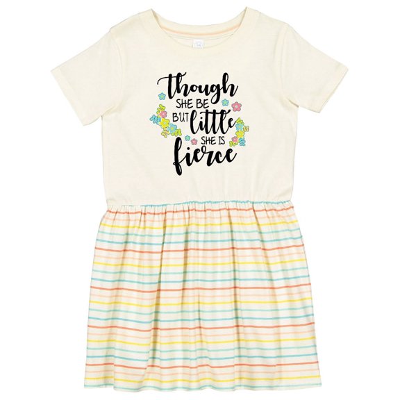 Inktastic Though She Be but Little She is Fierce Shakespeare Girls Toddler Dress