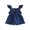 Blue, variant on RUINIXCW Kids Toddler Baby Girl Summer Denim Romper Overalls Infant Baby Girls Summer Fall Clothes Flying Sleeve Square Neck Big Bow Pants Jumpsuit Jeans Flared Pants