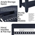 thumbnail image 6 of Howcool Retro Console Table with 2 Open Shelves, 2 drawers Pine Solid Wood Frame for Living Room, Navy Blue, 6 of 6