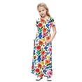 thumbnail image 2 of ATOGUTA Girl's Dresses Maxi Dress Short Sleeve Casual Holiday Dress with Pockets Size 4T-14, Multicolor, 2 of 7