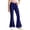 Blue, variant on Girls Checkered Flared Pants Fall Fashion Boho Casual Trousers Button Down Zip Up Wide Leg Pant with Pockets (5-6 Years, Gray)