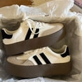 thumbnail image 1 of Zapatos de entrenamiento alemanes, zapatos de suela gruesa con aumento de altura, zapatos de tabla bajos para mujer, zapatos casuales blancos deportivos para todo tipo de ocasiones para mujer, 1 of 5