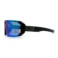 thumbnail image 6 of Locs Color Mirror Oversized Wrap Around Gangster Plastic Biker Sunglasses [Teal Mirror], 6 of 7