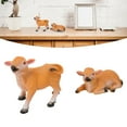 thumbnail image 3 of Cattle Figurine, Lifelike Look Strong Durable Calf Statue 2 Pieces  for Office, 3 of 8