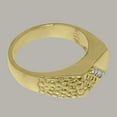 thumbnail image 4 of LBG British Made 10k Yellow Gold Real Natural Diamond Mens band Ring - 33 size options - Size 8, 4 of 6