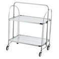 thumbnail image 1 of Storage Rolling Cart 2 Tier Glass Utility Organization Mobile Shelving for Bedroom Living Room Dining Room, 1 of 12