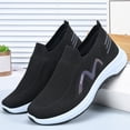 thumbnail image 5 of Domuza Mens Slip On Walking Shoes, Breathable Knit Mesh Casual Sneakers, Lightweight Soft Sole Fashion Sport Footwear For Daily Wear Black 7 (EU-39), 5 of 5