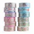 thumbnail image 2 of Gold Foil Flower Washi Tape Set, Floral Washi Tape, 2 of 4