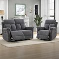 thumbnail image 4 of Bonzy Home Manual Reclining Sofa Set with Adjustable Backrest, Living Room Recliner Sofa for Adult with Single Recliner Chair & Loveseat, Couch Recliners for Living Room Furniture, Dark Gray, 4 of 7