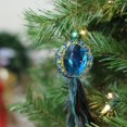 thumbnail image 3 of 10" Regal Peackock Blue & Gold with Turquoise Jewel Hanging Tassel Christmas Ornament, 3 of 3