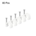 thumbnail image 3 of Uxcell 9mm Dia White Round Cable Clips with Steel Nail 80 Pack, 3 of 5
