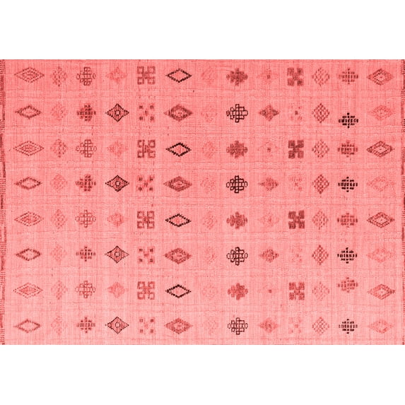 Ahgly Company Machine Washable Indoor Rectangle Solid Red Modern Area Rugs, 4' x 6'