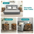 thumbnail image 4 of Modern Night Stand with Mobile APP Remote Light, Jointed Wood Grain Bedside Table for Bedroom Rustic Brown, 4 of 10
