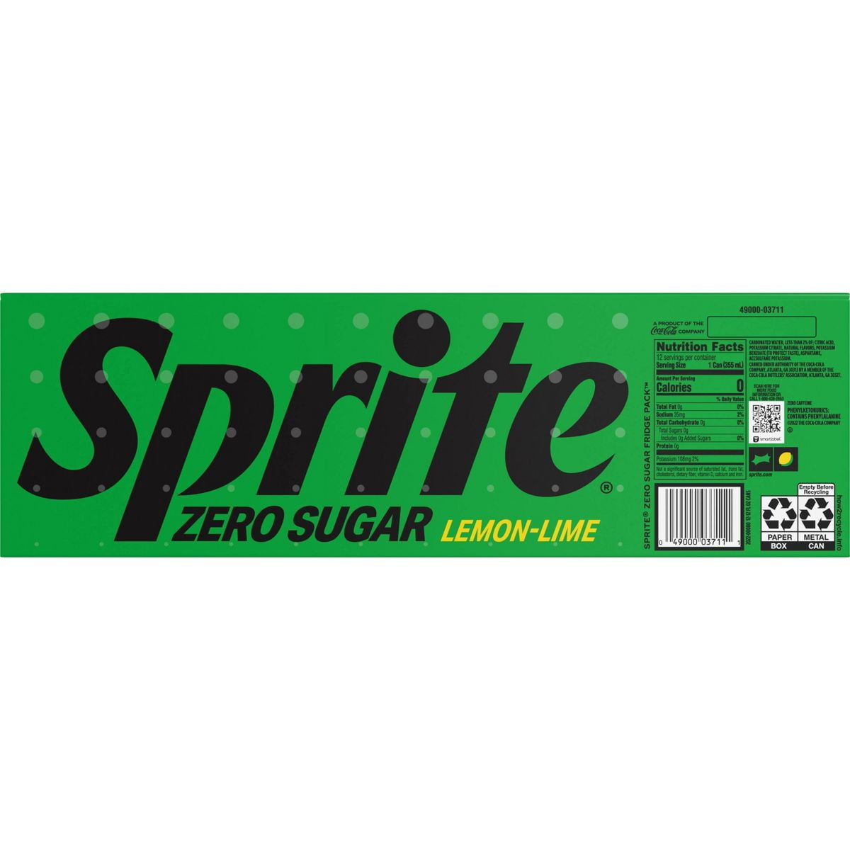 2X - Sprite Zero Soda - 12pk/12 fl oz Cans