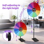 YTAKY Heavy Duty Prize Wheel, 24 Inch Prize Wheel Spinner with Stand,10 Color Slots,1Bracket,Dry Erase Kit - Wheel of Fortune Game for Carnival, Casino & Trade Show.