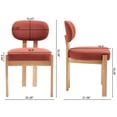 thumbnail image 2 of PORKISS Upholstered Dining Chairs Set of 2, Mid-Century Kitchen Chairs with Solid Wood Legs and Cushioned Wingback for Kitchen, Dark Orange, 2 of 9