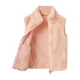 thumbnail image 6 of SNKSDGM Girls Shirts for Girls 9-10 Trendy Baby Clothes for Girls 9-12 Months Children's Vest Stand up Collar Sleeveless Teddy Vest Plain Short Vest with Zip Winter Jacket Warm Clothing Unisex, 6 of 6
