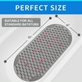 thumbnail image 3 of Semfri Bath Tub Shower Mat Non Slip Shower Floor Mats for Bathroom Bath Tub Washable with Drain Holes and Suction Cups 16 x35 inch Clear Gray, 3 of 5