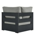 thumbnail image 4 of Modular Lounge Corner Chair, Grey Gray, Aluminum Metal, Outdoor Patio Balcony Cafe Bistro Garden Hospitality Restaurant, Modern Contemporary HB36555, 4 of 8