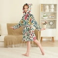 thumbnail image 4 of FORMRS Niños Bathrobe Unisex Hooded Robe Soft Plush Pajamas Sleepwear, Size 2-3T, Vibrant Floral, 4 of 7