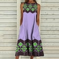 thumbnail image 2 of Fridja Robe d'Été Imprimée pour Femmes Vacances à la Plage Col Rond Grande Poche Maxi Robe, 2 of 7