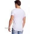 thumbnail image 4 of T-shirt Extensible pour Hommes, Col en V Profond, Coupe Ajustée, Décolleté Plongeant, Haut pour Homme, Blanc, M, 4 of 4