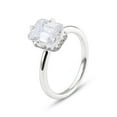thumbnail image 5 of Cora Jewellery 3.25TCW Emerald Hidden Halo Engagement Ring For Women, 18K White Gold, 5 of 6