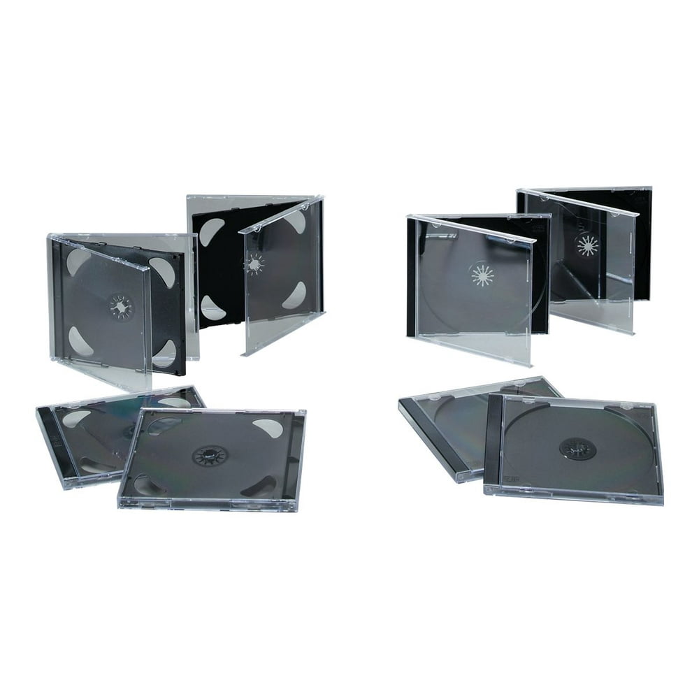 Staples Storage CD jewel case capacity 1 CD/DVD black (pack of