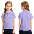 thumbnail image 3 of Polo Shirts for Children Short Sleeve Collared Shirt Loose Fit 2 Buttons Golf Tshirts for Unisex Casual Versatile Summer Top Purple 100, 3 of 3