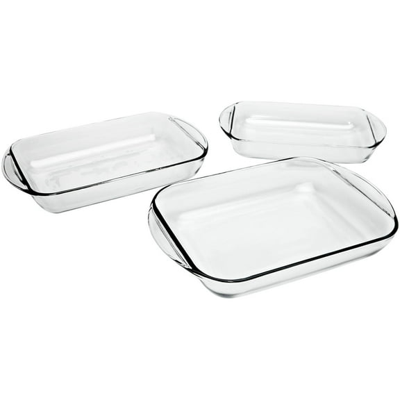 Anchor Hocking 3-Piece Glass Bakeware Set with 2-Quart, 3-Quart, and 4-Quart Baking Dishes
