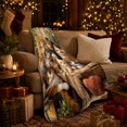 thumbnail image 3 of Cat Group Portrait Rustic Garden Scene Whimsical Illustrative, Cozy Pet Portrait Pattern, Warm Flannel Blanket for Living Room and Reading Nook, Cat Lovers Friendship Gift, Pet Lover Home Decor, 3 of 9