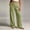Army Green, variant on Women's Double Waistband Drawstring Wide Leg Casual Pants, Draped Breathable Straight Leg Trousers for Daily Commute & Office Green S
