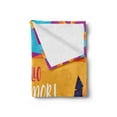 thumbnail image 2 of Hello Summer Soft Flannel Fleece Throw Blanket, Tropic Summer Beach Lettering Text Welcoming, Cozy Plush for Indoor and Outdoor Use, 50" x 70", Multicolor, by Ambesonne, 2 of 5