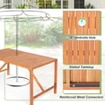 thumbnail image 3 of Spaco 55 Inch Patio Rectangular Acacia Wood Dining Table with Umbrella Hole, Furniture Conversation Sets, Coffee Table for Garden, Poolside, Backyard, 3 of 6