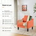 thumbnail image 2 of Ktaxon Accent Chair with Thick Cushion, Mid-Century Modern Single Sofa Linen Fabric Armchair for Living Room, Bedroom Orange, 2 of 8