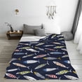 thumbnail image 3 of Yiaed Sardine Pattern Fleece Throw Blanket,Fleece Throw Blankets for Couch & Bed All Season Use -50"x40", 3 of 6