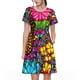 thumbnail image 1 of Fotbe Butterfly Garden Vestido Largo de Moda para Mujer, Vestido Tipo Camiseta con Manga Corta y Estilo Casual a Rayas y Bloques de Color, 1 of 6