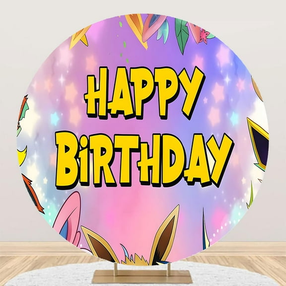 Round 6.5ft Magical Anime Pet Backdrop for Kids Birthday Party Cute Cartoon Photography Supplies